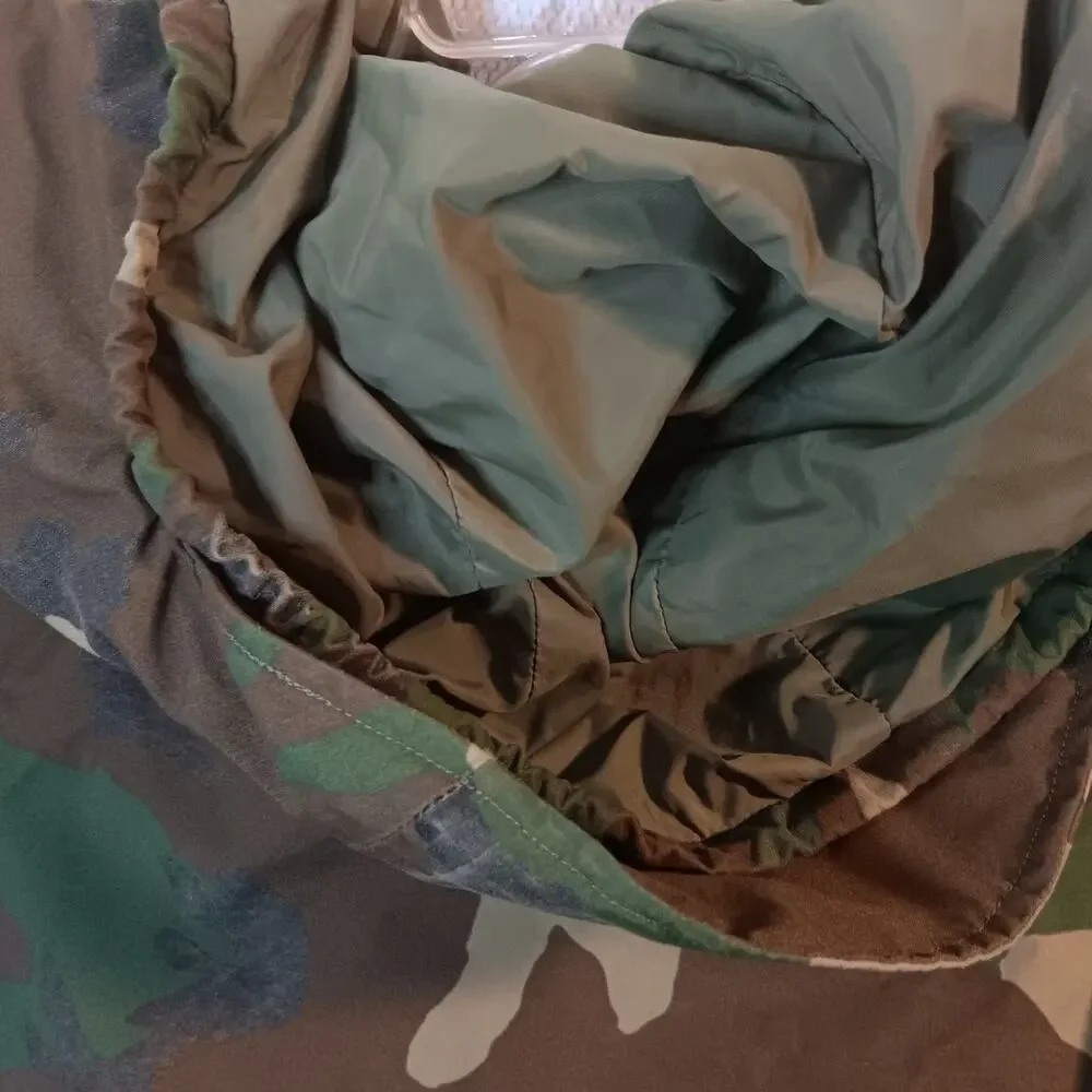 Vintage USGI M81 ECWCS‎ Parka Men Medium Long Woodland Camo Hooded Zip Snap 1987